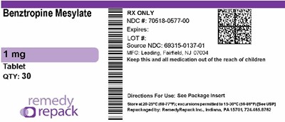 Benztropine Mesylate  1mg 70518 0577 00